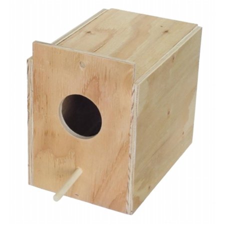 PETICARE Wooden Nest Box For Outside Mount With Dowel Medium PE145710